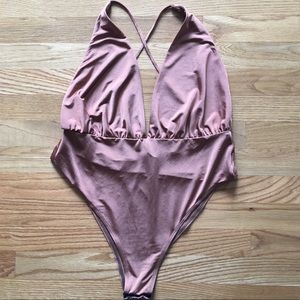 Topshop Plunge Neck Bodysuit